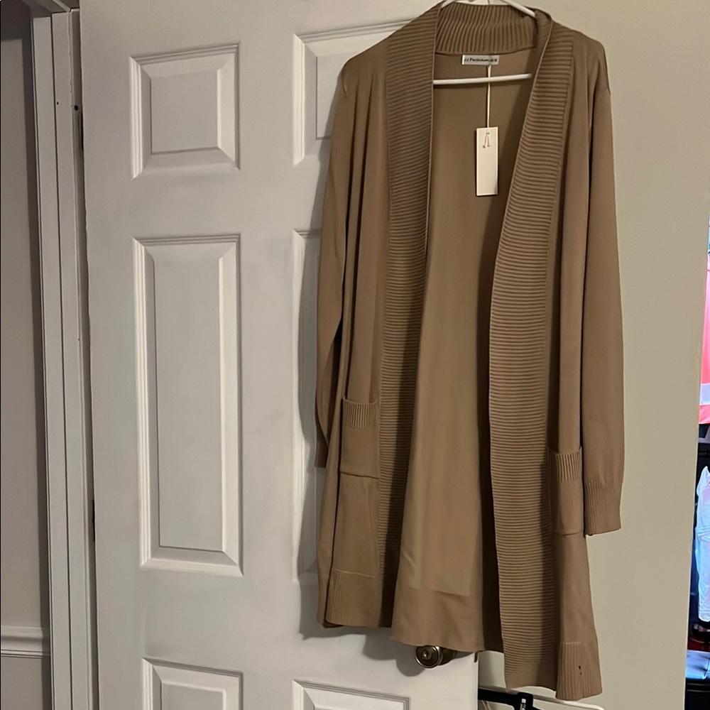 Banana Republic Taupe Open Front Cardigan